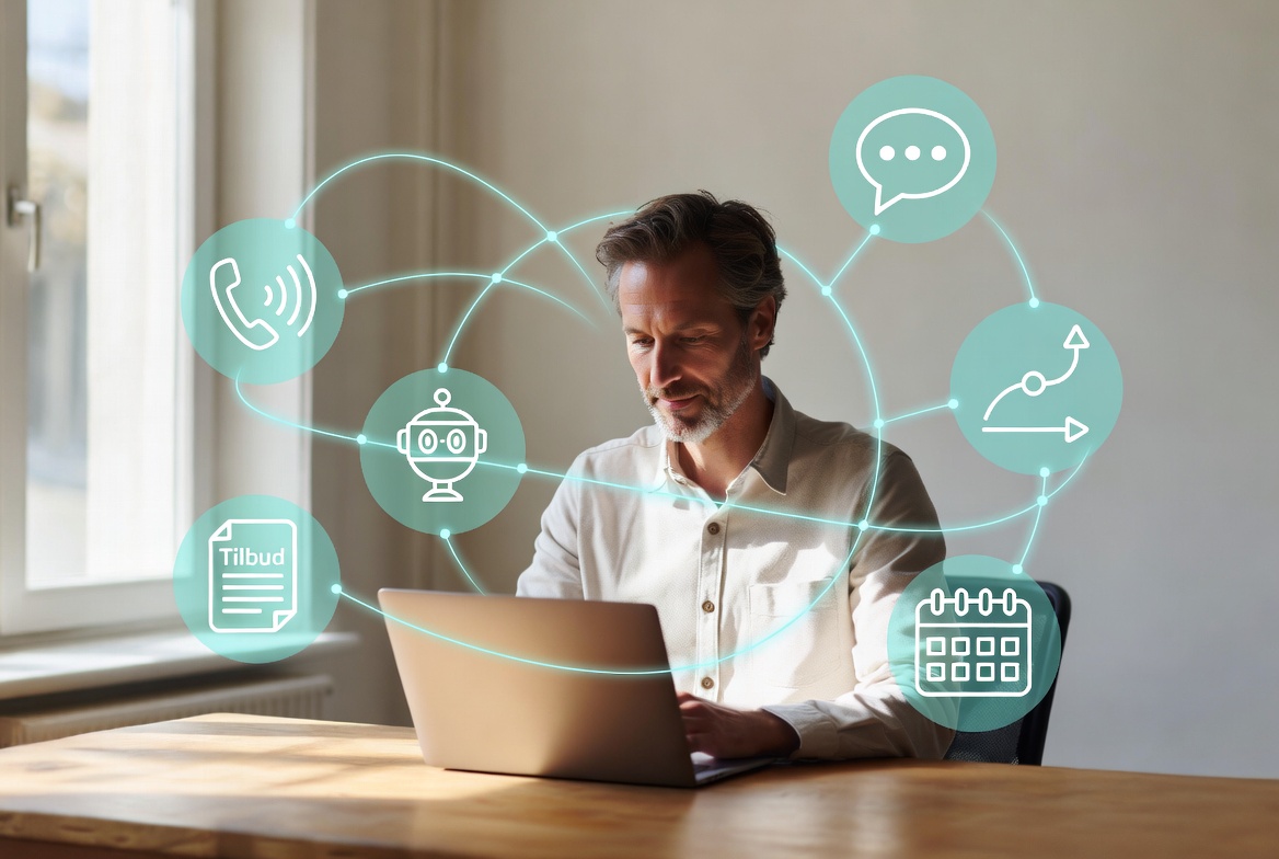 Bedriftseier med oversikt over automatiserte tjenester